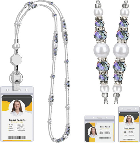 Beaded teacher lanyard with - beaded,